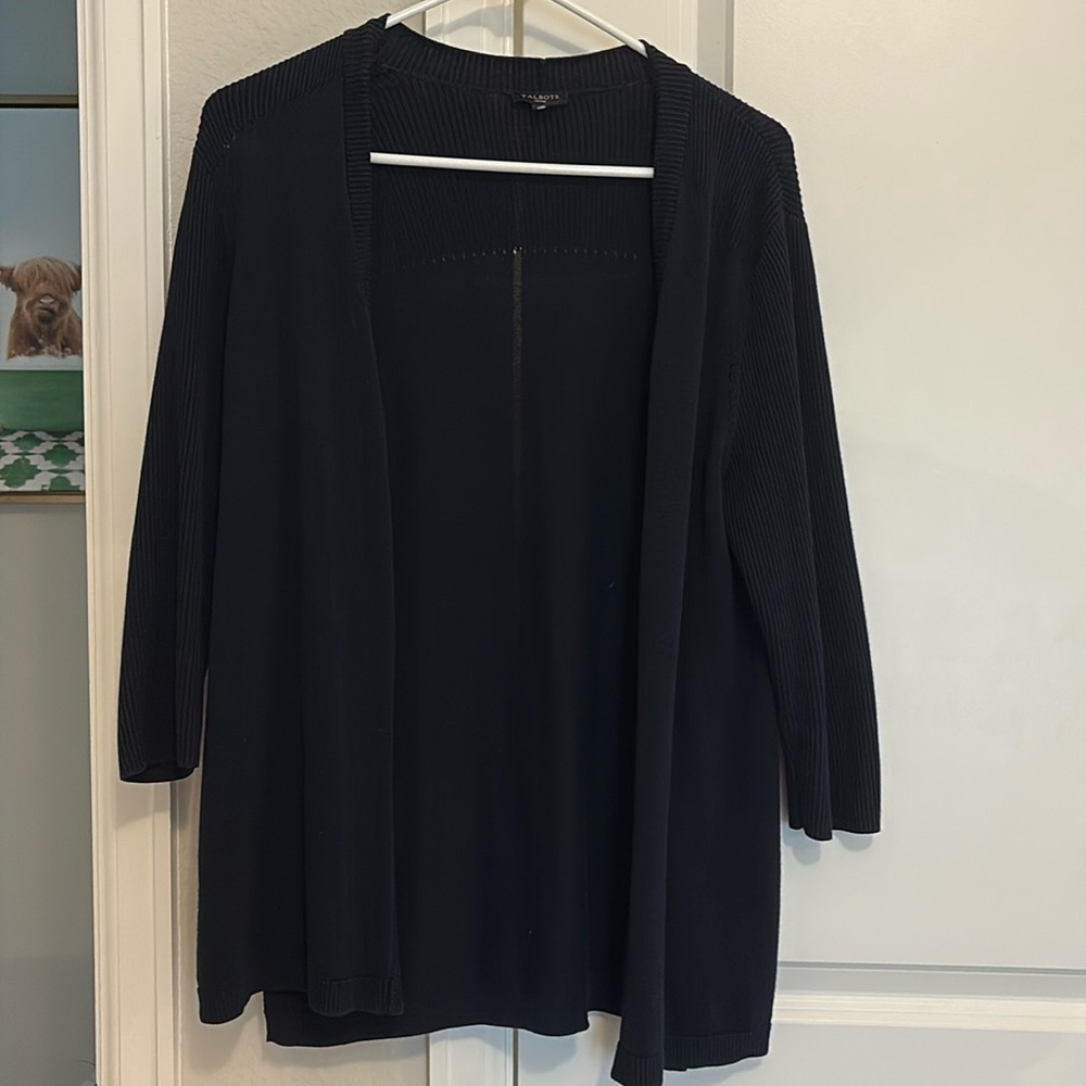 🍀Talbots Navy Blue 3/4 Sleeve Cardigan
